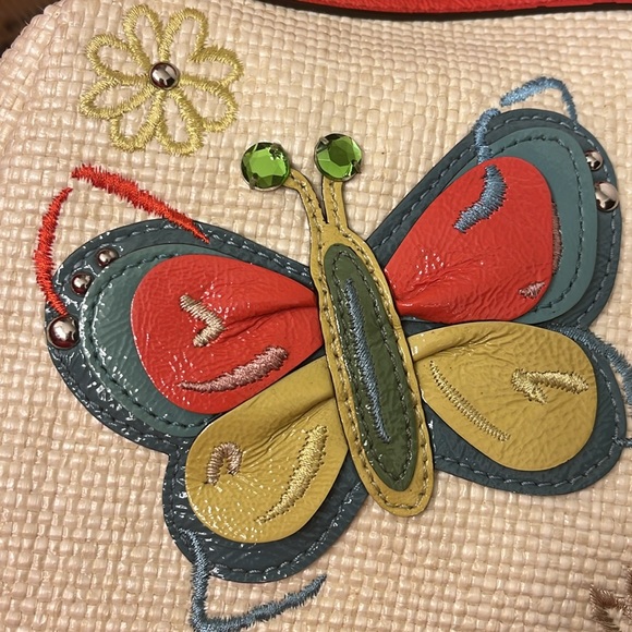 Coach Summer Straw Embroidered Shoulder Bag - Picture 6 of 12